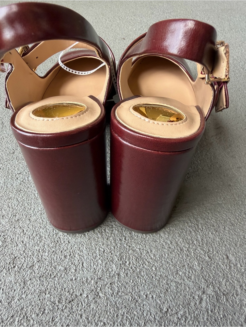 Gianni Bini Maroon Leather Sonata Slingback Mary Jane Pump 8M Chunky NWOB - Picture 8 of 13